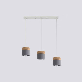 Aria Pendelleuchte Arisha Zylinder LED Grau/Weiß/Gelb/Grün Wohnzimmer Holz-Purlicht