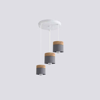 Aria Pendelleuchte Arisha Zylinder LED Grau/Weiß/Gelb/Grün Wohnzimmer Holz-Purlicht