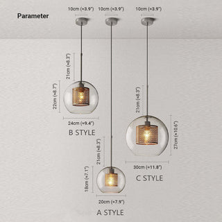 Valentina Industrie LED Pendelleuchte, Glas, Kugel, Esszimmer-Purlicht