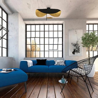 Arisha Design LED Pendelleuchte/Denkenleuchte Gold/Schwarz Wohnzimmer-Purlicht