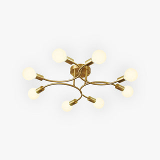 Valentina Modern LED Deckenleuchte Gold, Wohnzimmer, Metall-Purlicht