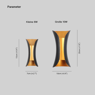 Ray Design Gebogene LED Außenwandleuchte Gold/Schwarz/Weiß Garten/Flur Metall-Purlicht
