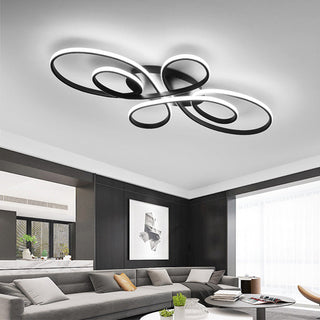 Arisha Modern Ring LED Deckenleuchte Kaffee/Schwarz/Weiß Schlafzimmer Metall-Purlicht