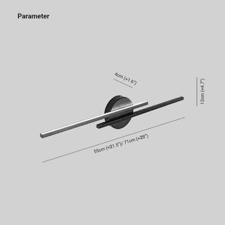Arisha Modern LED Wandleuchte, Twin Linear, Schwarz/Weiß, Metall, Schlafzimmer-Purlicht
