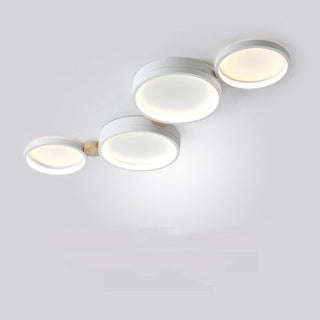 Muto Deckenleuchte Rund Modern LED Weiß/Grau/Grün, Wohnzimmer, Holz-Purlicht