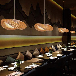 Muto Boho LED Pendelleuchte Bambus Wohn/Esszimmer/Arbeitszimmer-Purlicht