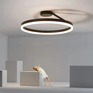 Arisha Deckenleuchte Ring Modern LED Schwarz/Weiß Wohnzimmer Flur Metall-Purlicht