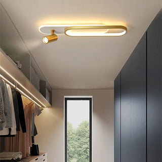 Aim Linear LED Deckenleuchte Schwarz/Gold Wohnzimmer Modern-Purlicht