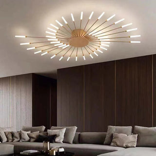 Arisha Industrial LED Deckenleuchte Schwarz/Gold Wohnzimmer Metall-Purlicht
