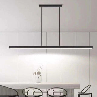 Arisha Moderne LED Pendelleuchte Linear Schwarz/Braun Esszimmer Metall-Purlicht