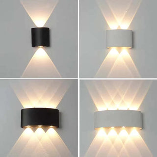 Ray Außenwandleuchte Modern Rechteck LED Weiß Metall Terrasse-Purlicht