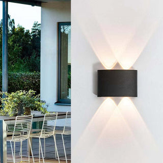 Ray Außenwandleuchte Modern Rechteck LED Weiß Metall Terrasse-Purlicht