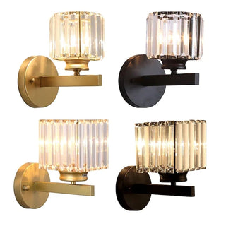 Kristy Modern LED Wandleuchte Innen Schwarz Schlafzimmer Kristall/Metall-Purlicht
