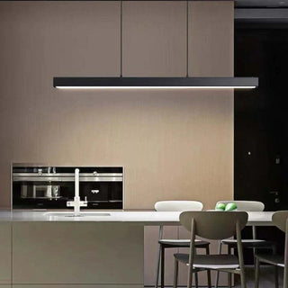 Arisha Moderne LED Pendelleuchte Linear Schwarz/Braun Esszimmer Metall-Purlicht