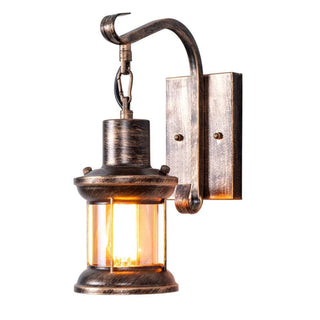 Silva Industrielle Retro Wandleuchte Schwarz/Bronze Innen Metall/Glas-Purlicht