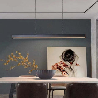 Arisha Moderne LED Pendelleuchte Linear Schwarz/Braun Esszimmer Metall-Purlicht