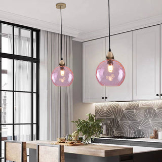 Aria Design LED Bunte Pendelleuchte Glaskugel 1 Flammig Esstisch-Purlicht