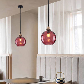 Aria Design LED Bunte Pendelleuchte Glaskugel 1 Flammig Esstisch-Purlicht