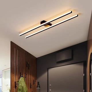 Arisha Minimalistische LED Deckenleuchte Lineaer Schwarz/Weiß/Gold Wohnzimmer Metall-Purlicht