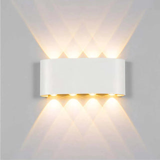 Ray Außenwandleuchte Modern Rechteck LED Weiß Metall Terrasse-Purlicht