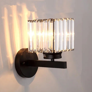 Kristy Modern LED Wandleuchte Innen Schwarz Schlafzimmer Kristall/Metall-Purlicht