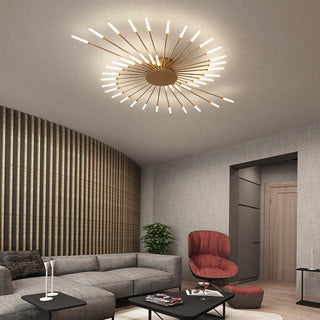 Arisha Industrial LED Deckenleuchte Schwarz/Gold Wohnzimmer Metall-Purlicht