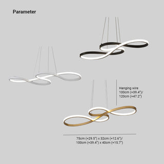 Arisha Modern LED Pendelleuchte Schwarz Weiß Gold Metall Wohnzimmer-Purlicht
