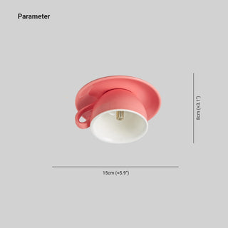 Valentina Modern Deckenleuchte, Blau/Rosa/Gelb, Kaffeetassen, Keramik, Schlafzimmer-Purlicht