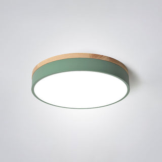 Aria Modern LED Deckenleuchte Rund, Weiß/Gelb/Grün/Grau, Schlafzimmer, Metall Holz-Purlicht