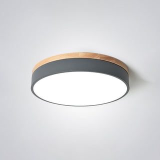 Aria Modern LED Deckenleuchte Rund, Weiß/Gelb/Grün/Grau, Schlafzimmer, Metall Holz-Purlicht